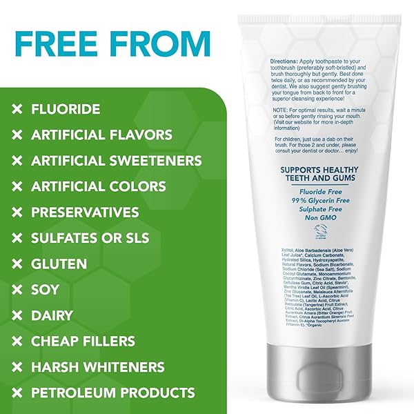NANO HYDROXYAPATITE TOOTHPASTE FLUORIDE-FREE, PRO MINERALIZER TOOTHPASTE: DENTIST FORMULATED REMINERALIZING ANTI CAVITY XYLITOL TOOTHPASTE, ENAMEL SUPPORT SENSITIVE TEETH TOOTHPASTE – PEPPERMINT WOW