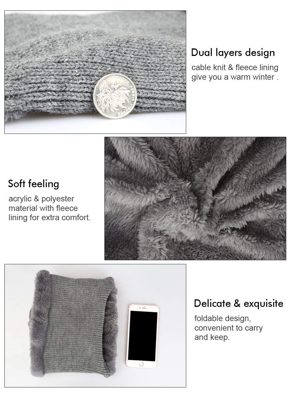 MOCOFO Warm Winter Hats, 3-in-1 Knit Beanie with Flexible Neck Guard,Unisex Face Mask Riding Hat for Winter Outdoor Sports Cycling Motorcycle Ski Snowboard or Fishing