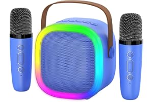 ZICOR Karaoke Machine for Kids Adults, Portable Bluetooth Speaker with Wireless Microphones and LED Lights, Kids Toys Birthday for Girls and Boys Ages 4,5,6,7,8,9,10,11,12+ Years, Home Party