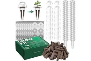 LYKOCLEAN 202pcs Hydroponic Pods Kit for Aerogarden and idoo, Grow Anything Kit with 50 Grow Sponges, 50 Grow Baskets, 50 Grow Domes, 50 Pod Labels, Compatible with Hydroponics Supplies for All