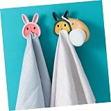 MAGICLULU 6pcs Cartoon Rabbit Push Towel Hooks - No Drilling, Mixed Colors view 4