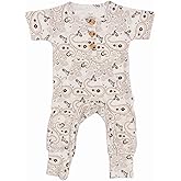 Remie Baby Unisex Organic Cotton Short Sleeve 2-Way U Zipper Romper