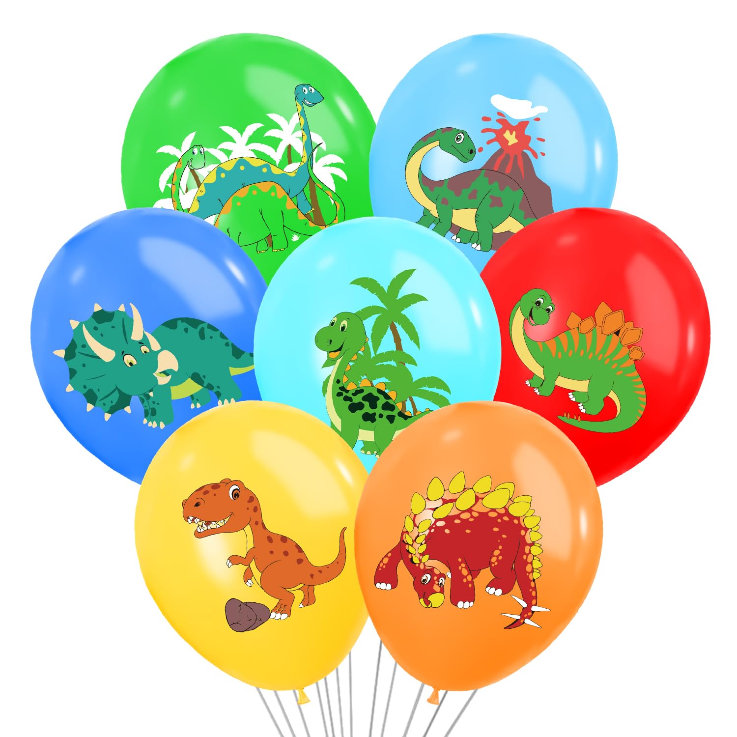 Photo 1 of 35 Pcs Dinosaur Balloons Party Decorations, 12 Inch Colorful dino balloons Theme Latex Balloon Bouquet for Kids Girls Boys for Birthday Party Supplies Decoration