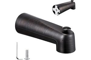 Enhon 7 Inch Slip on Tub Spout with Diverter, Compatible with Moen 3839/Moen 3853, Bathtub Diverter Spout Fits 1/2" Copper Water Tube(5/8" Diameter), 5/32" Hex Wrench(Oil Rubbed Bronze,Classic)