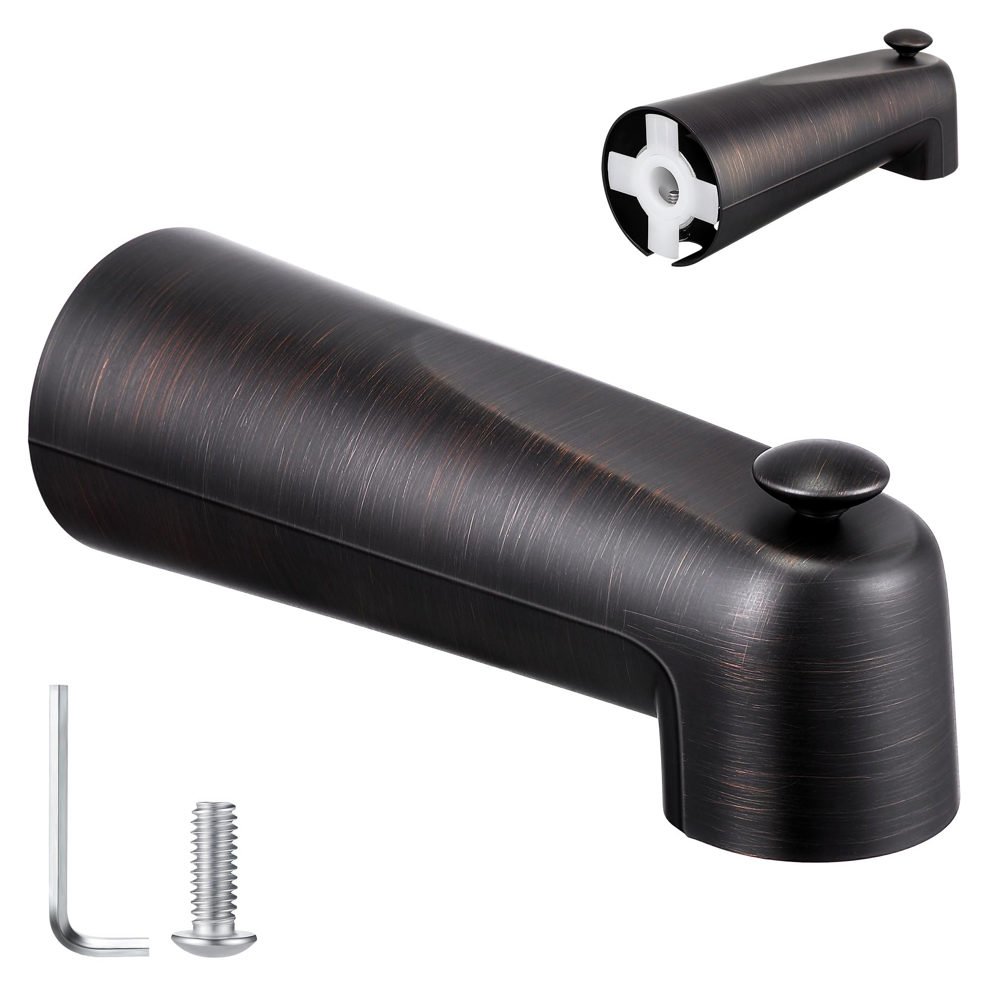 Photo 1 of Enhon 7 Inch Slip on Tub Spout with Diverter, Compatible with Moen 3839/Moen 3853, Bathtub Diverter Spout Fits 1/2" Copper Water Tube(5/8" Diameter), 5/32" Hex Wrench(Oil Rubbed Bronze,Classic)