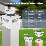 GEYUEYA Home Solar Post Cap Lights 12 LED IP65 3x3 4x4 Post Pack of 4 view 2