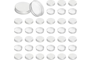 PATIKIL 58mm Metal Round Screw Lids, 54 Pcs Aluminum Mason Jar Lids Screw Top Caps for Lab Home Storage Jars Gallon Jugs Glas