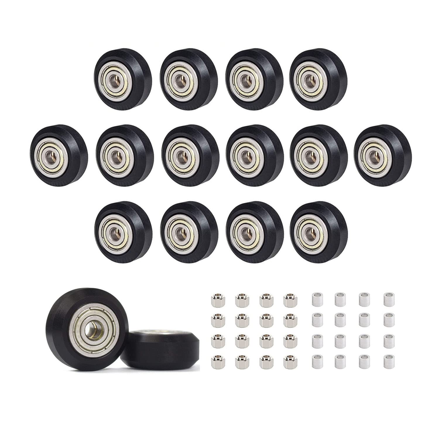 iMetrx 3D Printer Rollers V slot with 8mm Eccentric Column and 8mm Aluminium Column for Ender 3 V2 3D Printer pulley wheel (16pcs/pack)