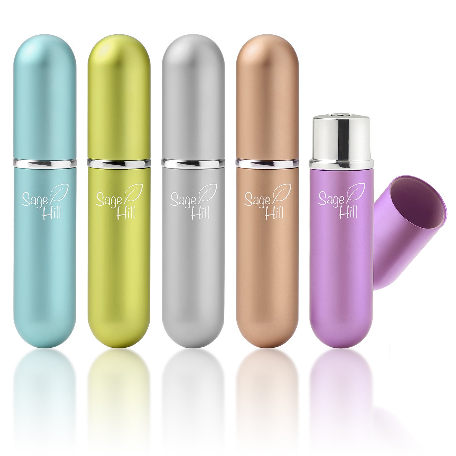 Essential Oil Aluminum Nasal Inhalers with 20 Cotton Wicks