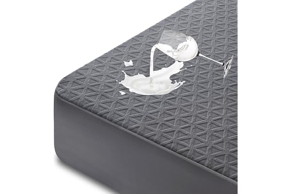 Premium Waterproof Mattress Protector Twin Size, Breathable Bed Cover 3D Air Fabric Cooling Mattress Pad Cover Smooth Soft Noiseless Washable, 8''-21'' Deep Pocket (Gray)