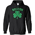 Threadrock Men's Green Boston Shamrock Hoodie Sweatshirt