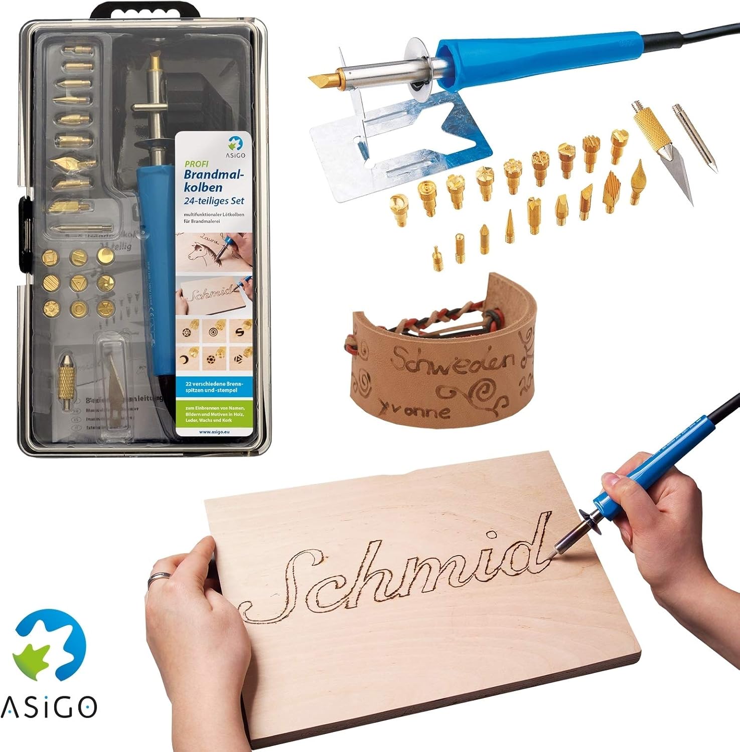 Basteln Malen Nahen Set Brennpeter Brandmalerei Und Lotkolben Asigo Profi Brandmalkolben V2 24 Tlg Brennkolben Bastelset Kuche Haushalt Wohnen Agb Lv