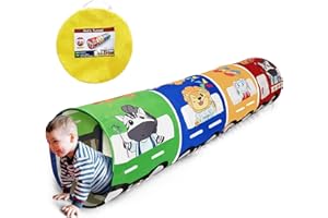 Kids Play Tunnel for Toddlers,Cute Animal Train pop up Baby Tunnel Crawling Toys for Infant Children or Dog cat Pets,Gift for