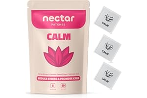 NECTAR PATCHES Nectar Calm Patches | 10-Pack for All-Day Relaxation & Unwinding | with Hemp, Passion Flower & Valerian Root