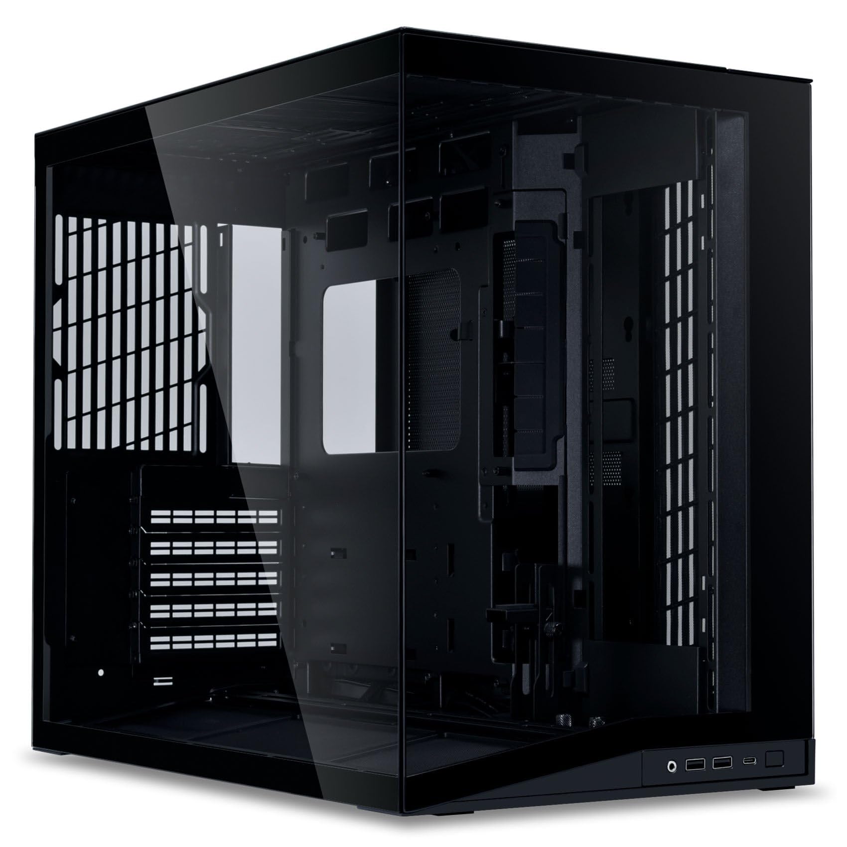 Lian Li O11 Dynamic Mini V2 PC-Gehäuse Schwarz | Kompakter ATX Midi-Tower mit Zwei-Kammer-Design, Tempered Glass und modularem Aufbau
