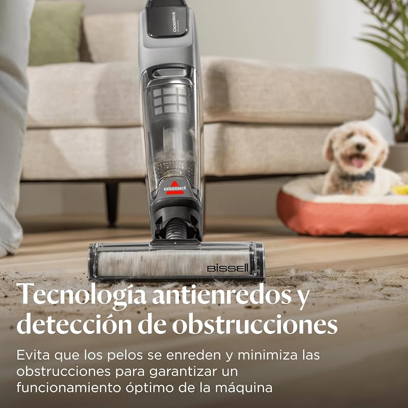 Bissell crosswave omniforce, aspirador de pó sem fio, aspirador e esfregão tudo-em-um, aspirador potente, tecnologia anti-emaranhado e detecção de entupimento de animais de estimação, limpeza de múltiplas superfícies, 3912n
