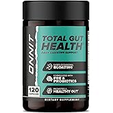 ONNIT Total Gut Health Daily Digestive Support, IGEN Non-GMO Tested Digestion Supplement for Women and Men with 7 Strains of Probiotics, Prebiotics, Enzymes and Betaine HCL, 120 Count