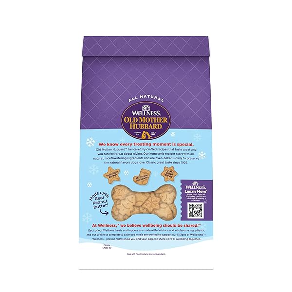 OLD MOTHER HUBBARD WELLNESS WINTER FUN P-NUTTIER DOG BISCUITS, NATURAL, SEASONAL, HOLIDAY TREATS, PEANUT BUTTER FLAVOR, (16 OUNCE BAG)