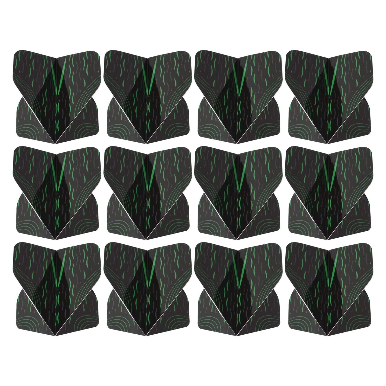 PATIKIL Dart Flights, 12 Pack PET Standard Darts Accessories Replacement Parts for Soft Tip Steel Tip, Pinstripe Style, Black, Gray, Green