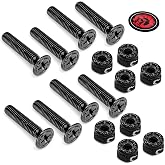 Fireball Dragon Skateboard Hardware Kit Black - Mounting Screws &amp; Nuts Set for Longboard Skateboard &amp; Cruiser - Ultra Strong Stainless Steel Truck Mounting Hardware Bolts Designed for Life