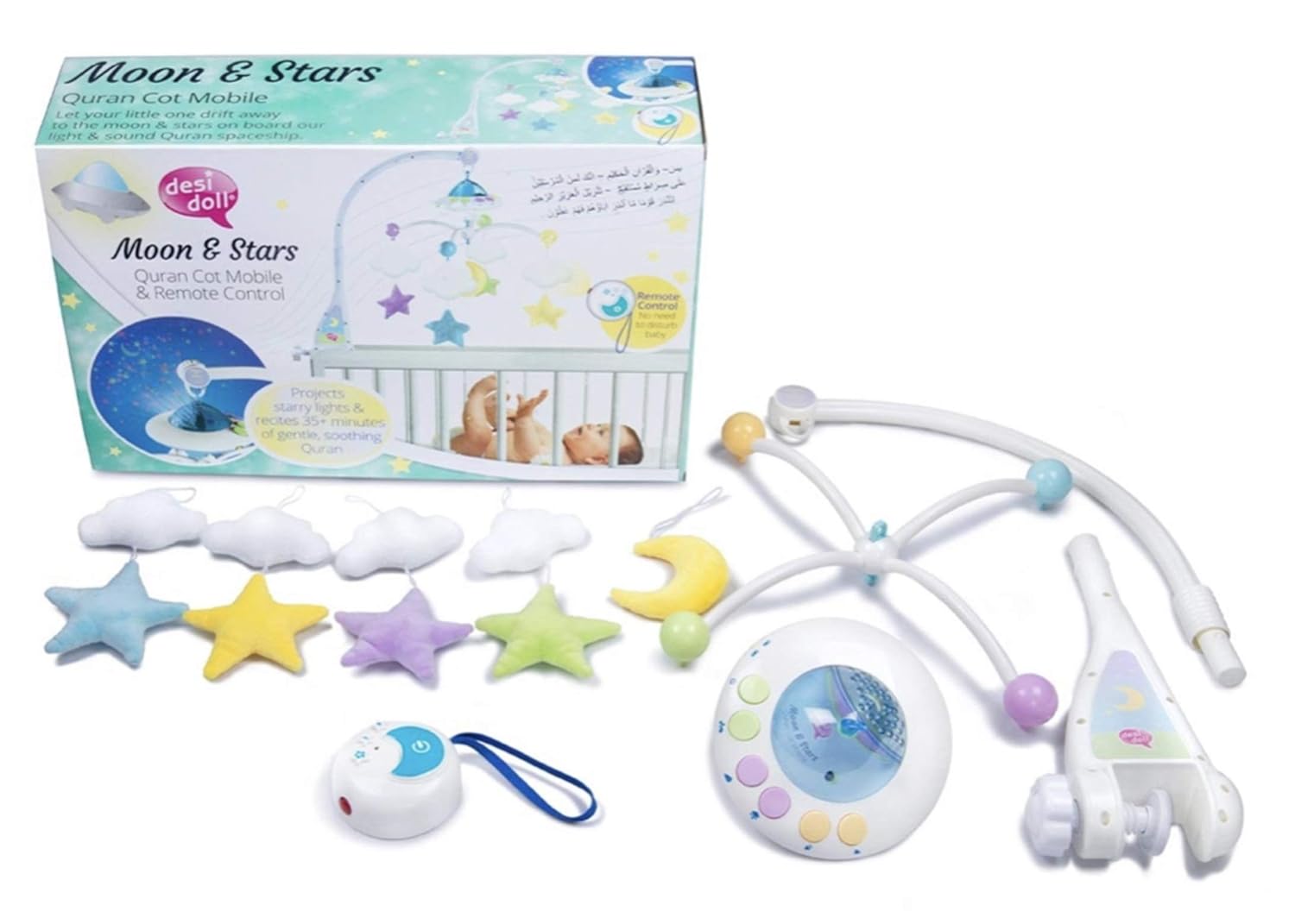 moon and stars cot mobile