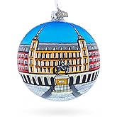 Plaza Mayor, Madrid, Spain Glass Ball Christmas Ornament 4 Inches