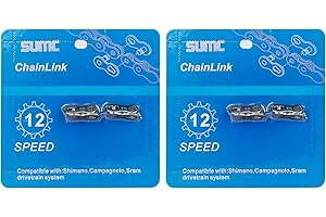 SUMC Bike Chain Quick Link- Reusable Bike Chain Missing Quick Connector- Master Links Compatible with Shimano, Sram and KMC Chains 6 7 8 9 10 11 12speed Missing Link (Silver, 12 Speed)