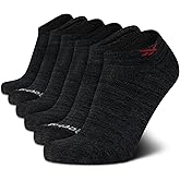 Reebok Mens Low Cut Socks – 6 Pack Basic Cushioned No Show Athletic Socks for Men (Size 6-12.5), Size 6-12.5, All Black