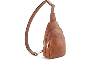 Telena Small Sling Bag for Women Leather Crossbody Fanny Packs Chest Bag for Women