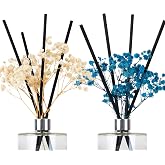 Floral Black Fiber Reed Diffuser Sticks 62pcs - Essential Oil Refills | Essential Oil Incense Replacement. Air Freshener for Bedroom, Living Room, Office. Good Gift