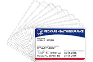 BODUOYEJIEYI 9 Pack New Medicare Card Holder Protector Sleeves，12Mil Clear PVC Waterproof Medical Holder ，Clear PVC Water Resistant Plastic Sleeves for New Medicare Cards, Business Cards, ID Cards, Credit Cards