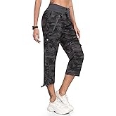 MoFiz Women's Cargo Capris Pants Loose Fit Casual Hiking Pants Lightweight Quick Dry Travel Summer Pants for Women