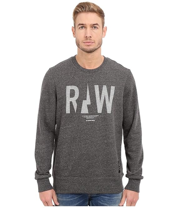 Buy G-STAR RAW Men's Righeatherege R Sw Long Sleeve Sweatshirts Black, Black Heather, XX-Large 