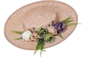 COSDREAMER Victorian Hat Womens Girls Tea Party Hats Vintage Flowers Flat Hat