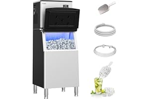 Commercial Ice Maker Machine, Camii ice Machine with SECOP Compressor&ETL Approval, 400Lbs/24H 250Lbs Storage Industrial Ice Machine, Ready in 8-15 min Ice Maker for Bar Cafe Restaurant Business