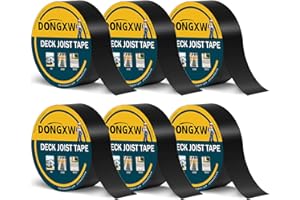 Dongxw Joist Tape for Decking, 2" X 50' Waterproof Butyl Deck Tape Self-Adhesive Deck Flashing Tape for Wood Joists and Beams,6 Pack