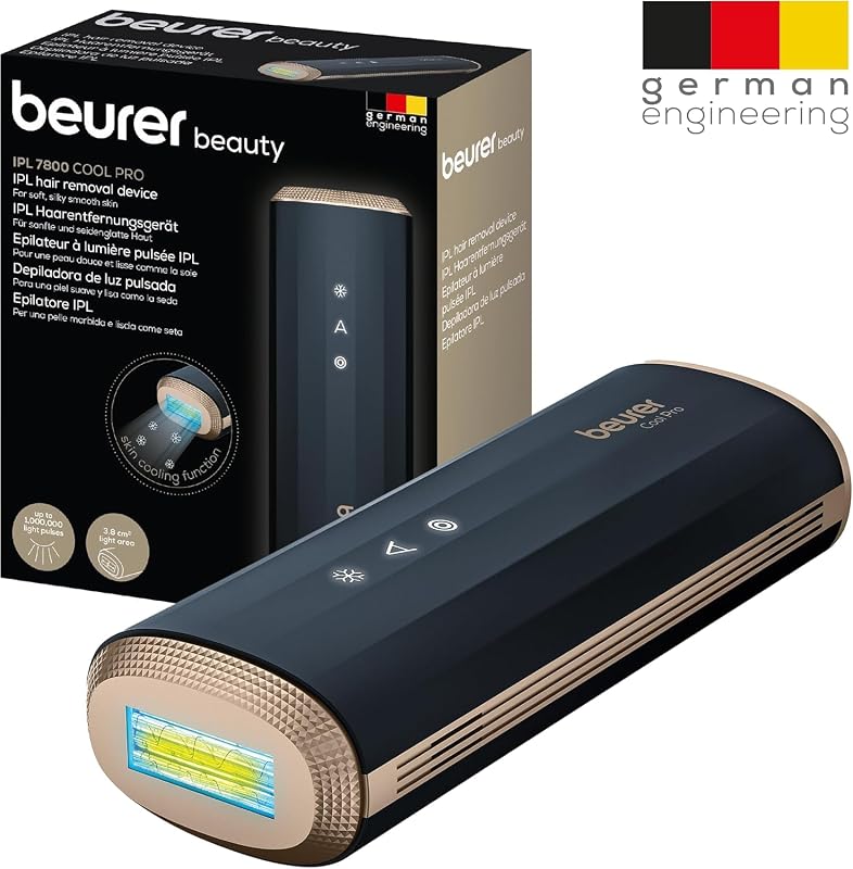 IPL 7800 PRO Depiladora con tecnología de enfriamiento, 5 niveles de intensidad, hasta 1 millón de pulsos de luz, para brazos, piernas, cara, línea del bikini y axilas, para hombres y mujeres