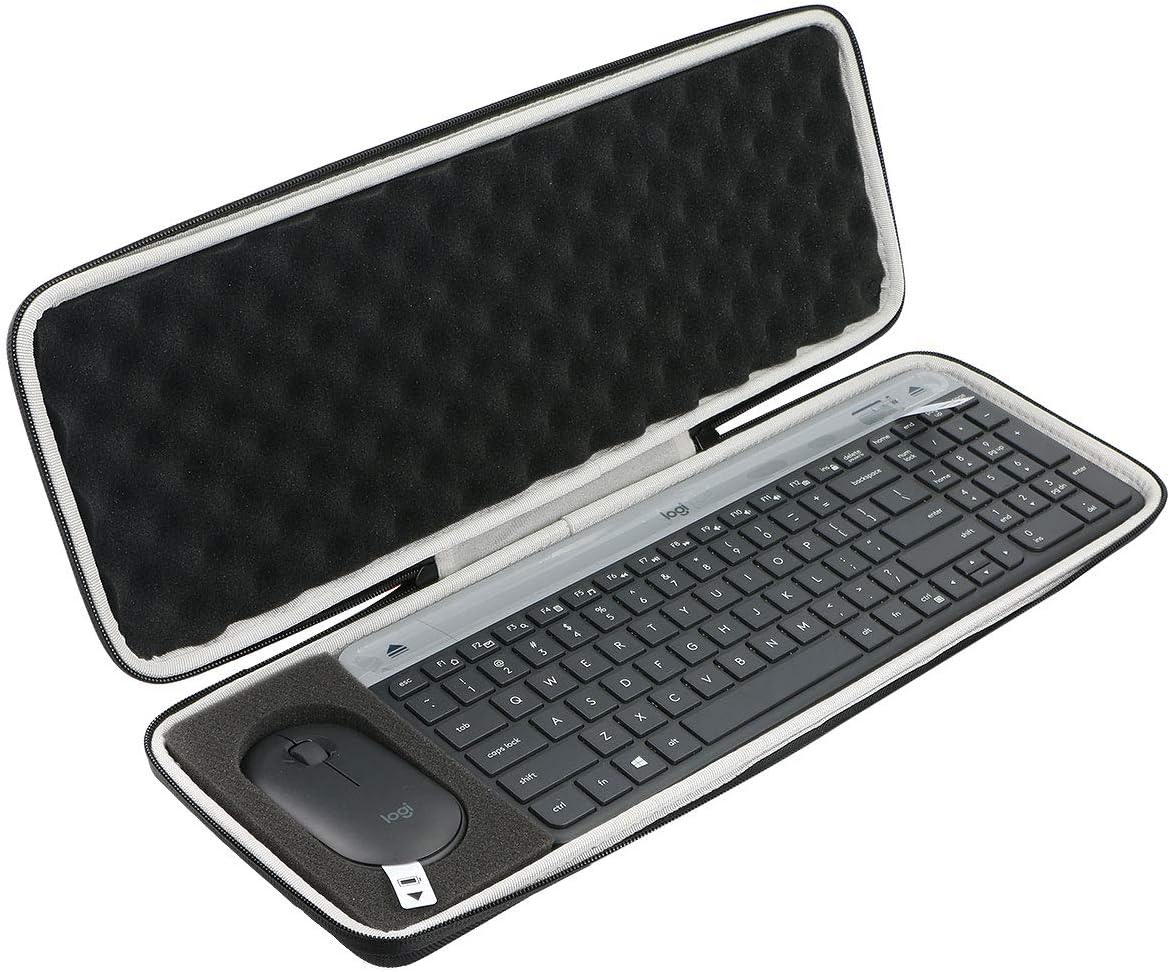 Khanka Hard Travel Case For Logitech MK470 Slim Wireless Keyboard and Mouse Combo. (Case only), Black, Case for keyboard-mouse comb
