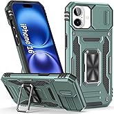 SEFING Case for iPhone 16 Phone Case i Phone 16 Case with Stand & Camera Cover, Dual-Layer Shockproof Military-Grade Drop Protection, for iPhone16 (Alpine Green)