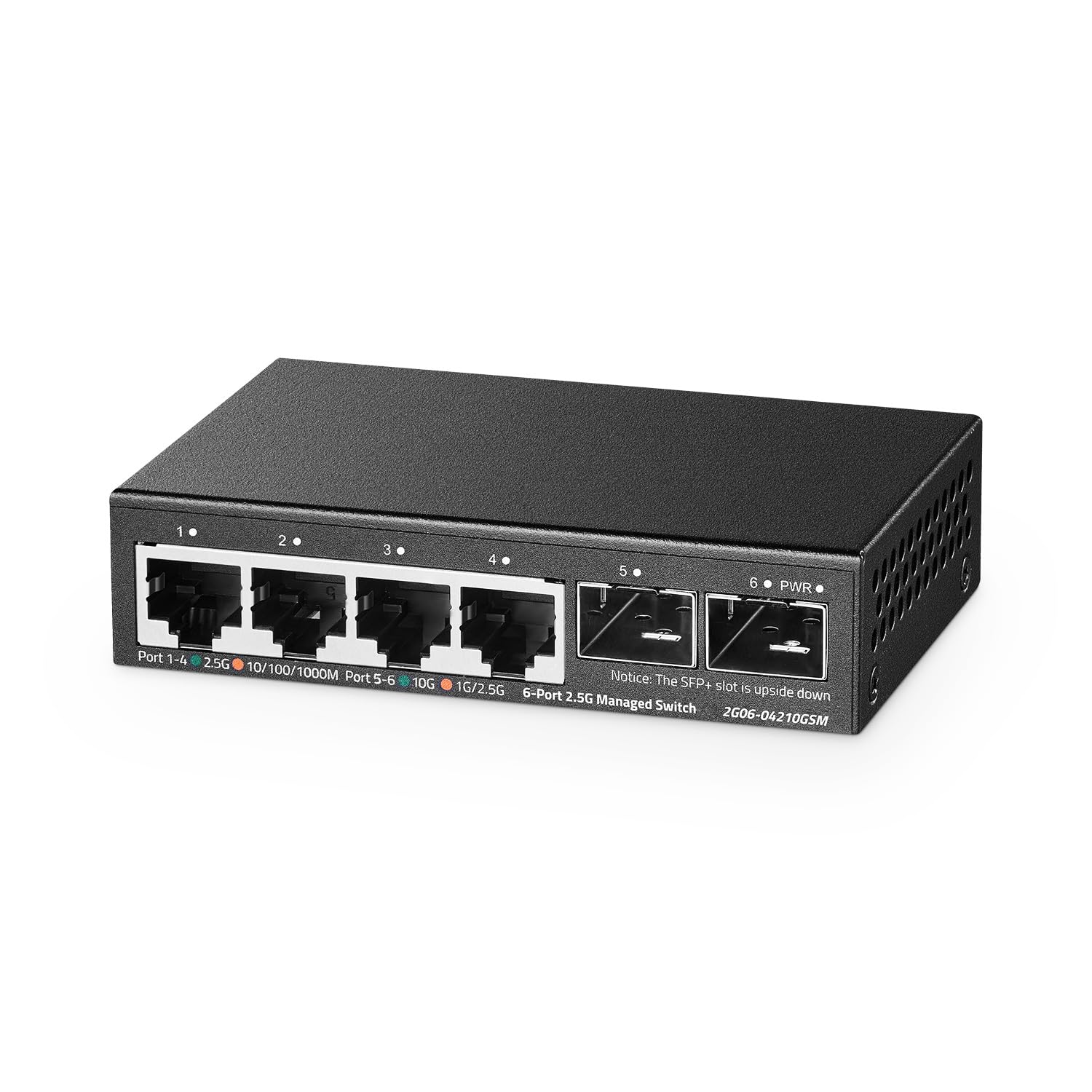 Binardat 4 Port 2.5G Web Managed Switch mit 2x10G SFP, Ultra-Mini Größe, unterstützt Trunk/LACP/VLAN/QOS, Metall Multi-Gigabit Desktop/Wallmount Netzwerk Switch