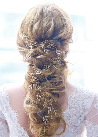 Amazon Com Missgrace Extra Long Hair Vine Crystals Bridal Hair