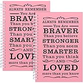 JOHSBYD Spiral Notebook Journal, 2 Pcs Hardcover Spiral Notebooks,College Ruled Hardcover Notebook for Work,A5 Notebooks for Work School Note taking, Lined Journal for Women (2Pcs Always-Pink)