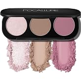 FOCALLURE Blush and Highlighter Palette,3 in 1 Contour Palette,Cruelty-Free Matte Bronzer Powder,Shimmer Illuminator Highlighters for a Glowing Look,#08