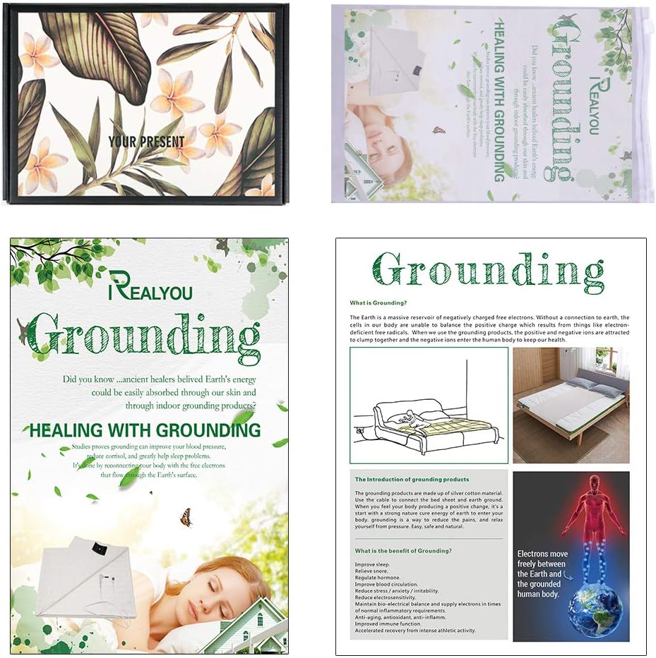 Talc Grounding Mat, Grounding Half Sheet with Grounding Cord, Grounding Sheets Improve Sleep, Natural Health Conductive Silver Fiber Mat (25x52 Inch): Home & Kitchen