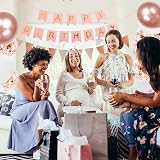 Buygain Rose Gold Happy Birthday Banner with Balloons & Ribbons view 5