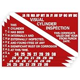 Scuba Tank Visual Inspection Sticker 5&times;7 Inch Scuba Visual Cylinder Tag Years 2024-2030 (20 Pack) (RED)