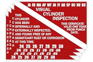 Generic Scuba Tank Visual Inspection Sticker 5×7 Inch Scuba Visual Cylinder Tag Years 2024-2030 (20 Pack) (RED)