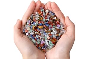 MAIBAOTA Natural 7 Chakra Crystal Chips Bulk 1 lb Small Tumbled Stones Crushed Crystal Quartz Pieces Decorative Stones for Vase Filler, Bottles, Crafts
