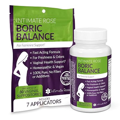 Boric Acid Suppositories - Manages Odor - Promote pH Balance for Women Vaginal-Health - 30-Count Medical Grade Boric Acid 600mg  7 Applicators