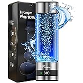 Hydrogen Water Bottle Generator – Portable Hydrogen Water Machine, Up to 6000 PPB | SPE/PEM Certified H₂ Tech | Hydrogen-Rich Water for Energy & Hydration | Healthy Gift for Family & Friends (Silver)